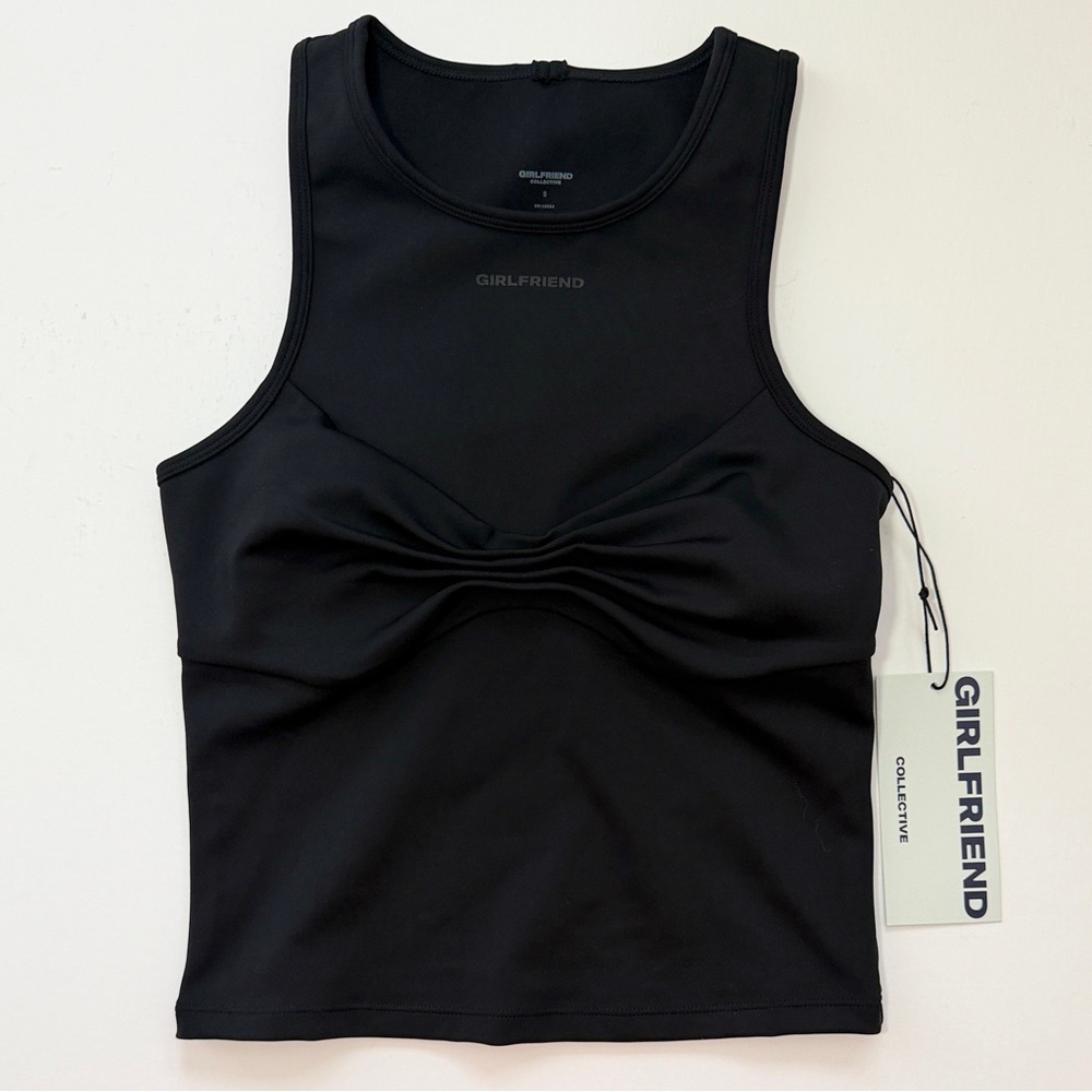 Girlfriend Collective Twist Top Quinn Tank Black Small